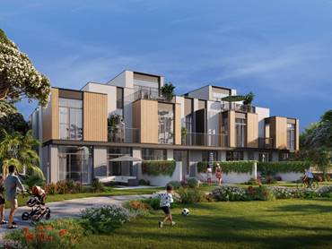 A view of Mudon Al Ranim Townhouses in Dubailand, built by Dubai Properties